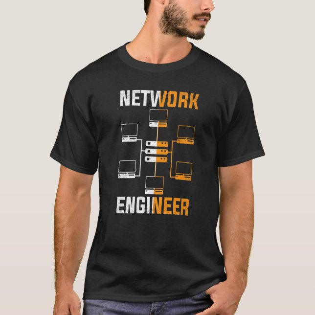Camiseta Roupa de TI de engenharia de Engenheiro de rede (Frente)