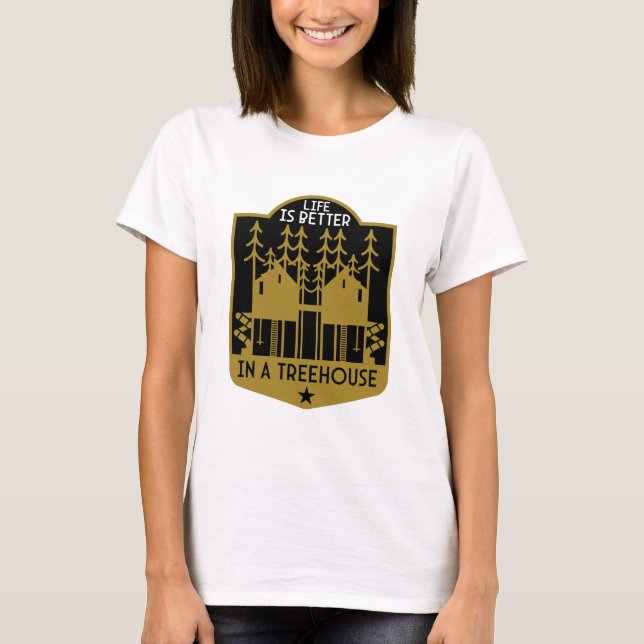 Camiseta Roupa De Treehouse E Decoração (Frente)