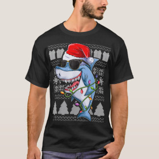 Camiseta Roupa de Tubarão Santa Claus, Doce Feio, Crianças