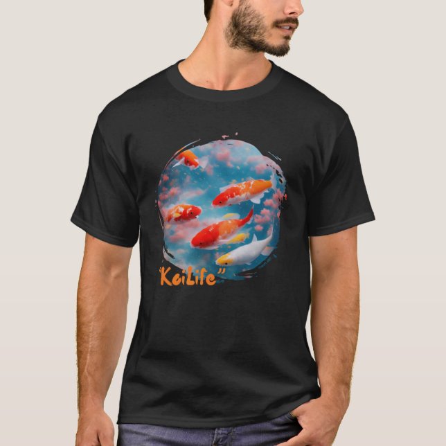 Camiseta roupa de vida de peixe koi no japão (Frente)