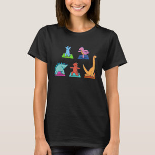 Camiseta Roupa de Yoga de Dinossauro Dino Meditação Namaste