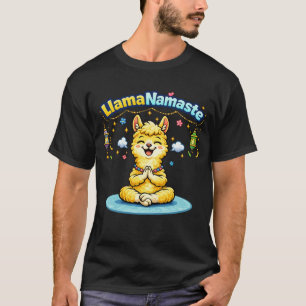 Camiseta Roupa de Yoga para Crianças Namaste Desenho Animad