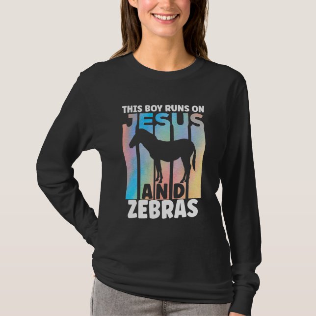 Camiseta Roupa de Zebra para Amantes de Zebras para Rapazes (Frente)