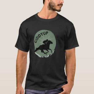 Camiseta Roupa Divertida de Corrida de Cavalos