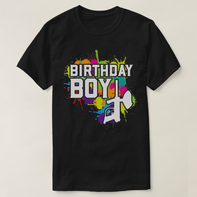 Camiseta Roupa do Garoto Birthday Paintball (Frente do Design)