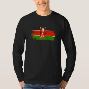 Camiseta Roupa do Quênia Símbolo da Bandeira do Quênia Eu A