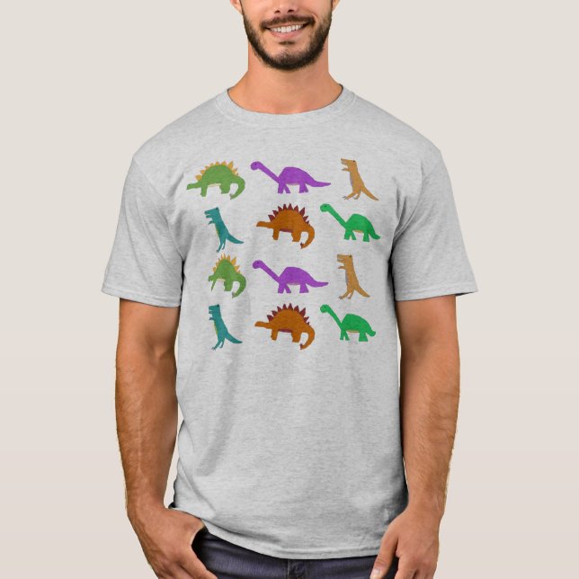 Camiseta Roupa do teste padrão do dinossauro (Frente)