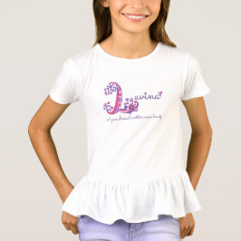 Camiseta Roupa dos bebés do nome e do significado de Lavina