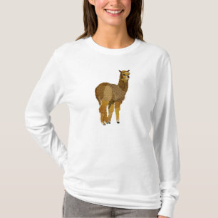 Camiseta Roupa Dourado da alpaca do diamante