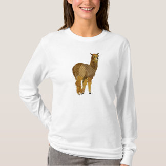 Camiseta Roupa Dourado da alpaca do diamante