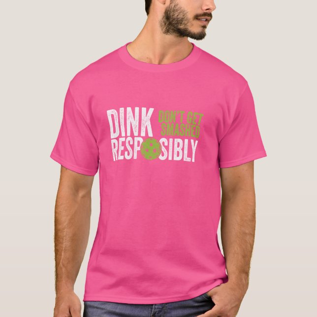 Camiseta Roupa Engraçada Da Equipe Pickleball - Dink Respon (Frente)