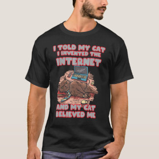 Camiseta Roupa engraçada de gato para escritório em casa pa
