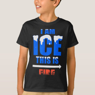 Camiseta Roupa engraçada de gelo e fogo para Halloween famí