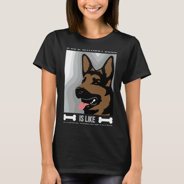 Camiseta Roupa Engraçada De German shepherd Para Um Proprie (Frente)