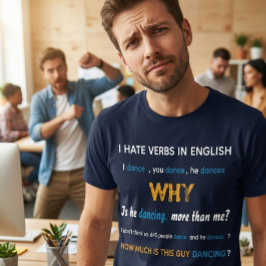 Camiseta Roupa engraçada de gramática inglesa personalizáve
