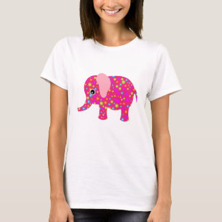 Camiseta Roupa floral cor-de-rosa do elefante