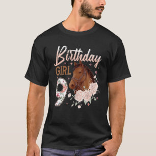 Camiseta Roupa Horse 9º Aniversário Garota B dia 9 anos