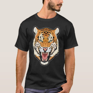Camiseta Roupa Legal de Tigre de Bengala com Boca Rosnando