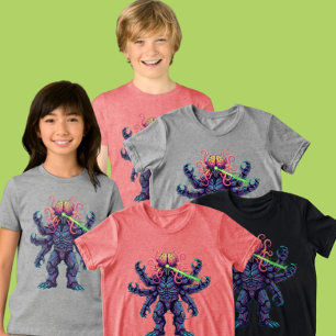 Camiseta Roupa Monstro de Raio Psíquico Juvenil