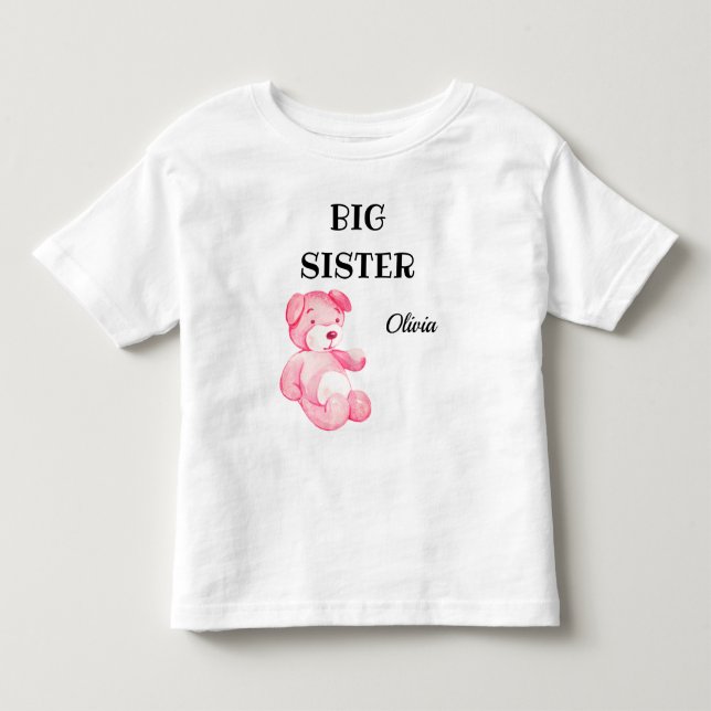Camiseta Roupa para Chá de Bebê Menina Irmã Mais Velha Fofo (Frente)