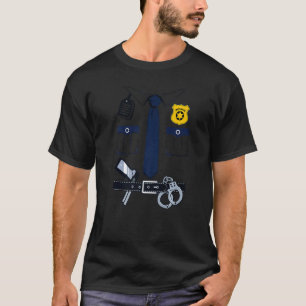 Camiseta Roupa Policial Para Crianças E Adultos Polícia De