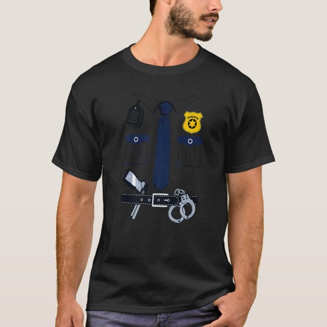Camiseta Roupa Policial Para Crianças E Adultos Polícia De  (Frente)