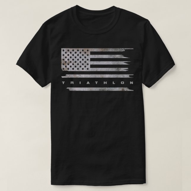 Camiseta Roupa Triathlon, Bandeira Americana (Frente do Design)