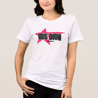 Camiseta Roupas Ammo EUA Sra Diva Jae Estrela Rosa Feminina