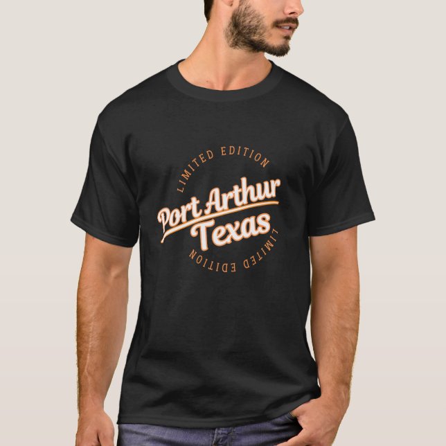 Camiseta Roupas Atléticas Retro Port Arthur TX (Frente)