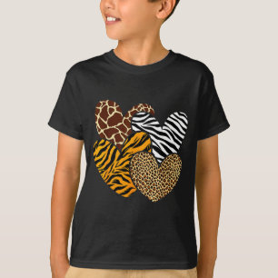 Camiseta Roupas com estampa animal para meninas, leopardo,