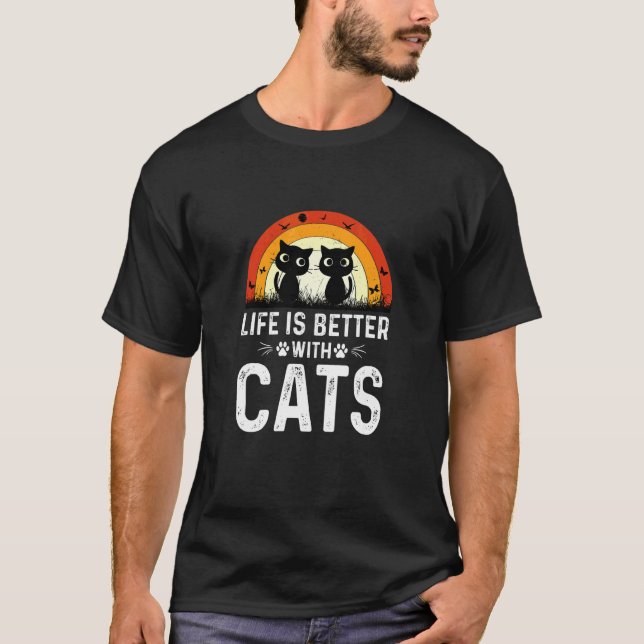 Camiseta Roupas com Gatos (Frente)