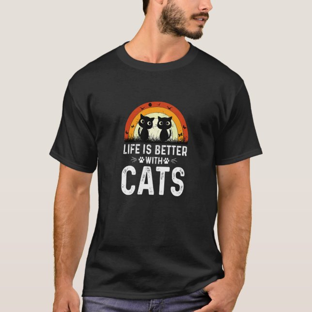 Camiseta Roupas Com Gatos (Frente)