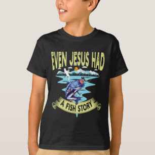 Camiseta Roupas Cristãs Byss Pesca Até Jesus Tinha Um F