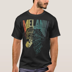 Camiseta Roupas da Rainha da Melanina Preta Afro-Americana