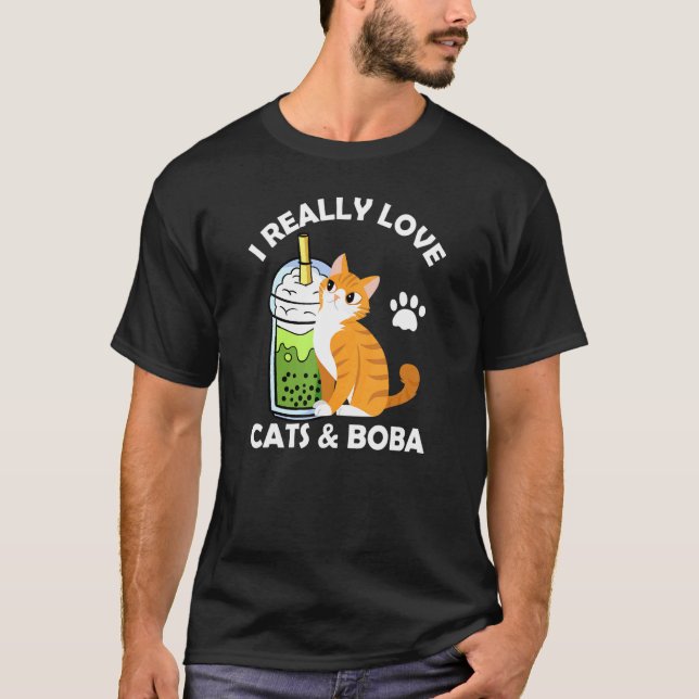 Camiseta Roupas de Adolescente Chá de Leite de Boba Eu Amo  (Frente)