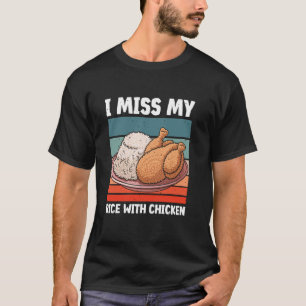 Camiseta Roupas de Amantes de Comida de Arroz Asiático Retr