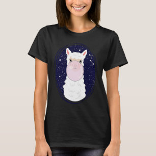 Camiseta Roupas de Animais Espaciais Lama com Chiclete Kids