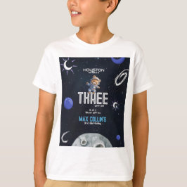 Camiseta Roupas de Aniversário de Astronauta no Espaço para