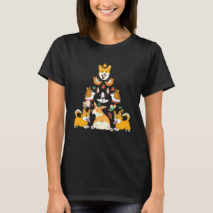 Camiseta Roupas de árvore de Natal de Corgi Cachorro de Fér