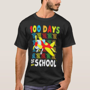 Camiseta Roupas de avião 100 dias de escola para professore