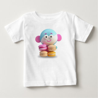 Camiseta Roupas de Bebê Coloridas e Fofas de Macaron