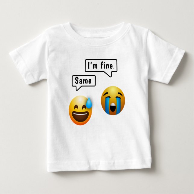Camiseta Roupas de Bebê com Carinha Sorridente Fofa (Frente)