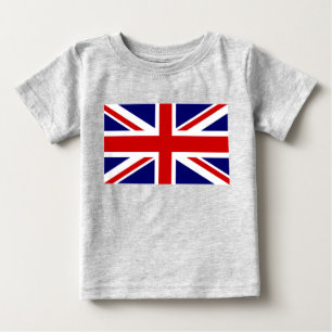 Camiseta Roupas de bebê de bandeira britânica   design de