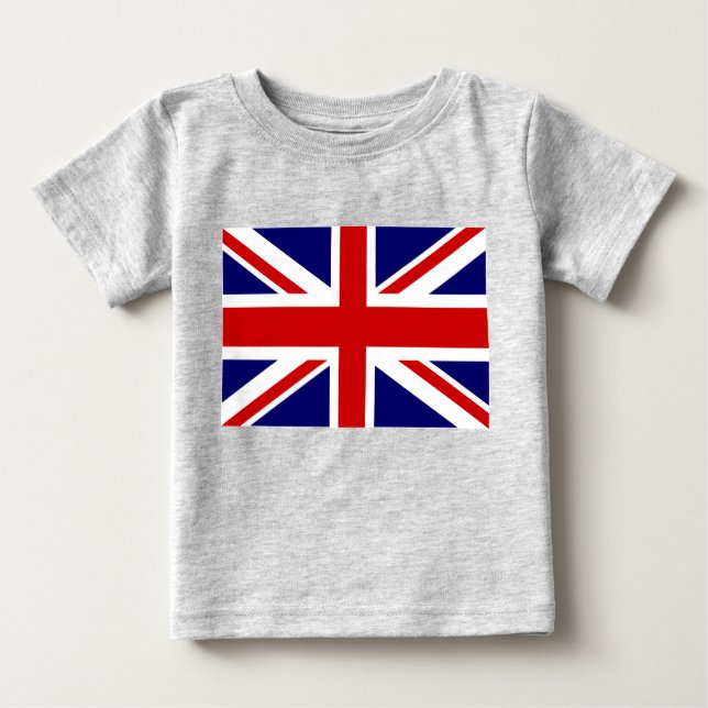 Camiseta Roupas de bebê de bandeira britânica | design de e (Frente)