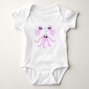 Camiseta Roupas de Bebê de Octopus
