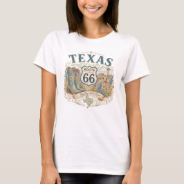 Camiseta Roupas de Botas Vintage Retro Texas Mother Road