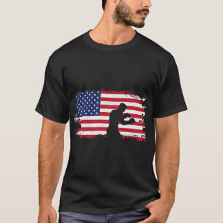 Camiseta Roupas de Boxe com Bandeira Americana - Boxeador B