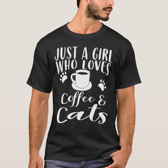 Camiseta Roupas de Café e Gatos - Design de Café (Frente)