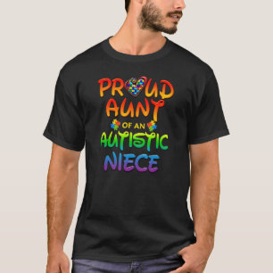 Camiseta Roupas de Conscientização do Autismo Tia Orgulhosa