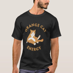 Camiseta Roupas de Energia do Gato Laranja